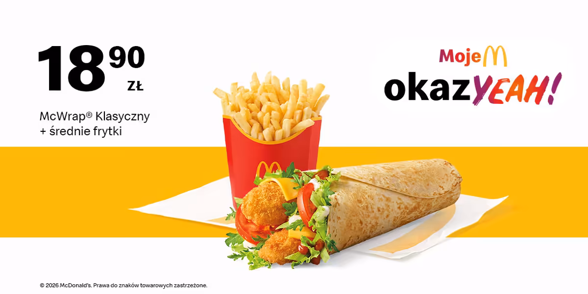 McDonald's: 18,90 zł McWrap® Klasyczny + średnie frytki