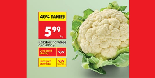 Biedronka: -40% na kalafiora 17.02.2026