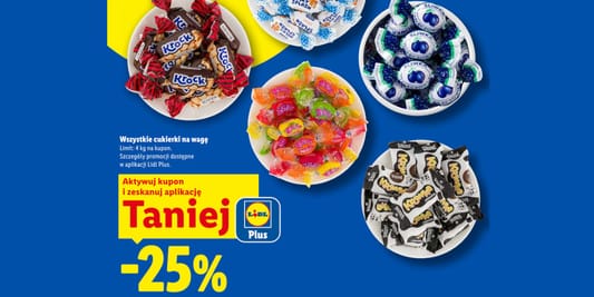 Lidl: KUPON -25% na cukierki na wagę 26.10.2026