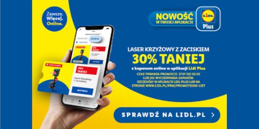 Lidl: KUPON -30% na laser krzyżowy 27.01.2025