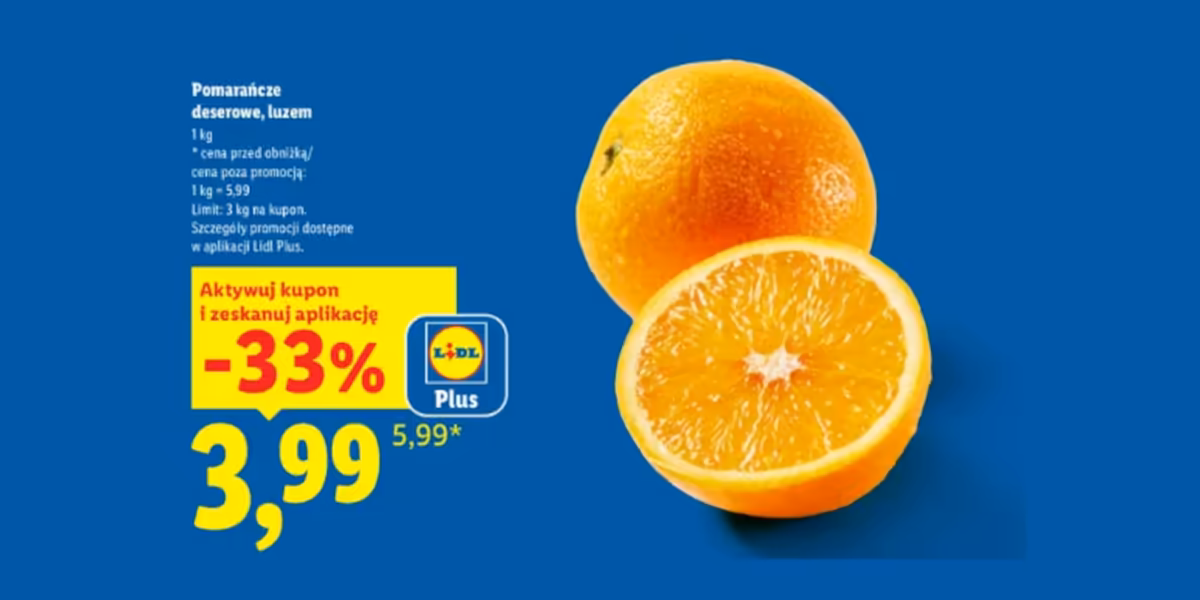 Lidl: KUPON -33% na pomarańcze deserowe