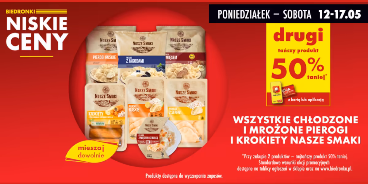 Biedronka: -50% na pierogi i krokiety Nasze Smaki