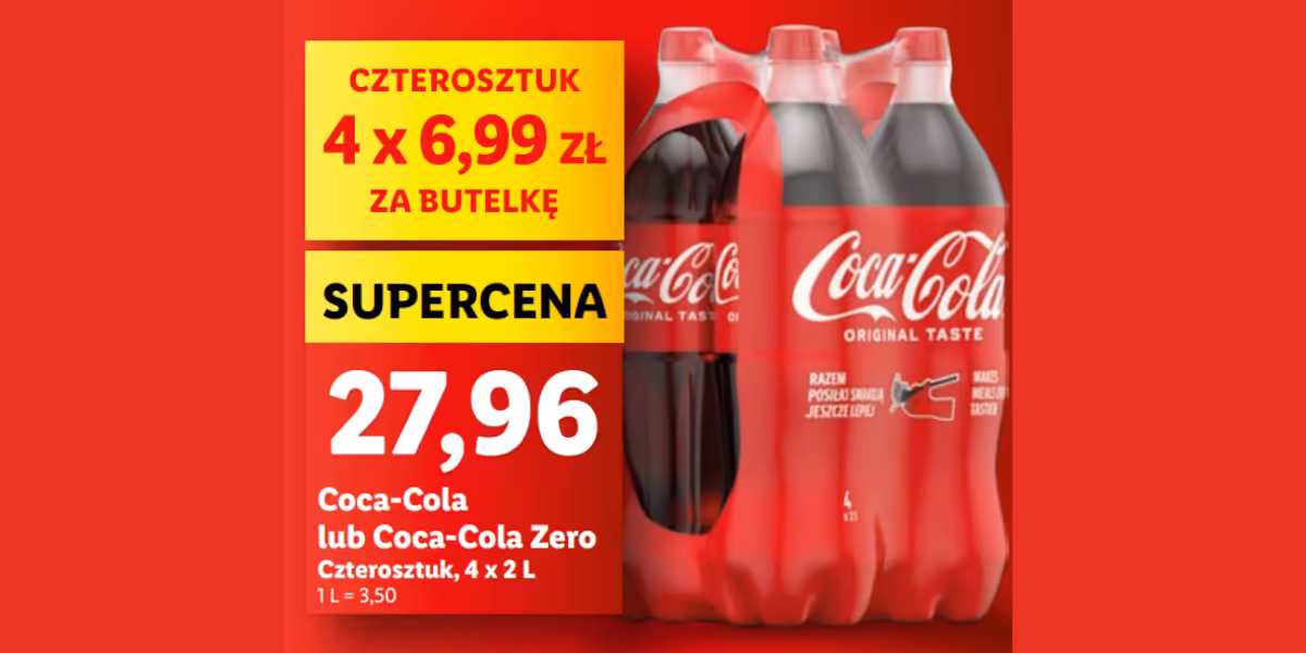 Lidl: 27,96 zł za 4-pak napoju Coca-Cola