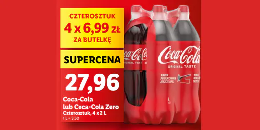 Lidl: 27,96 zł za 4-pak napoju Coca-Cola 16.06.2025