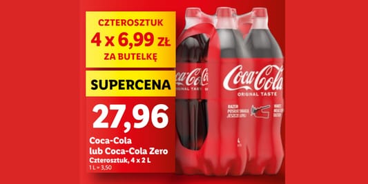 Lidl: 27,96 zł za 4-pak napoju Coca-Cola 16.06.2025