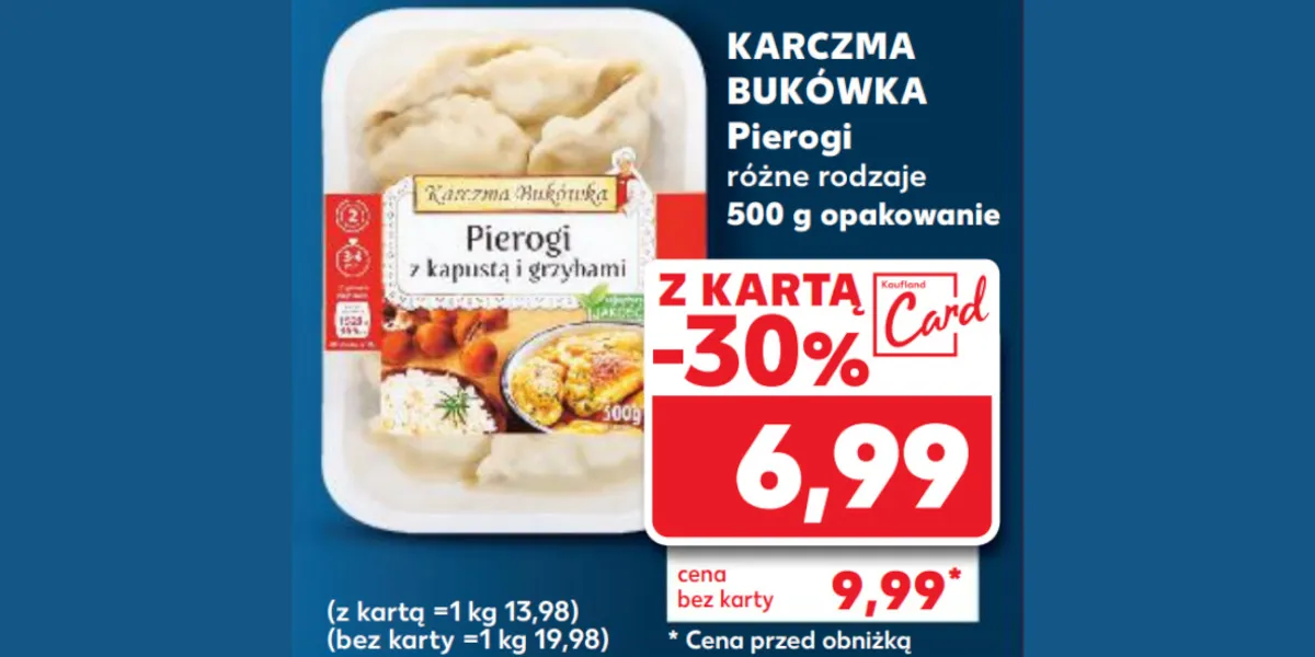 Kaufland: -30% na pierogi Karczma Bukówka