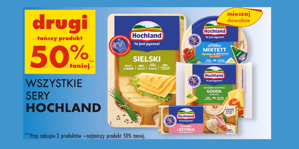 Biedronka: -50% na wszystkie sery Hochland