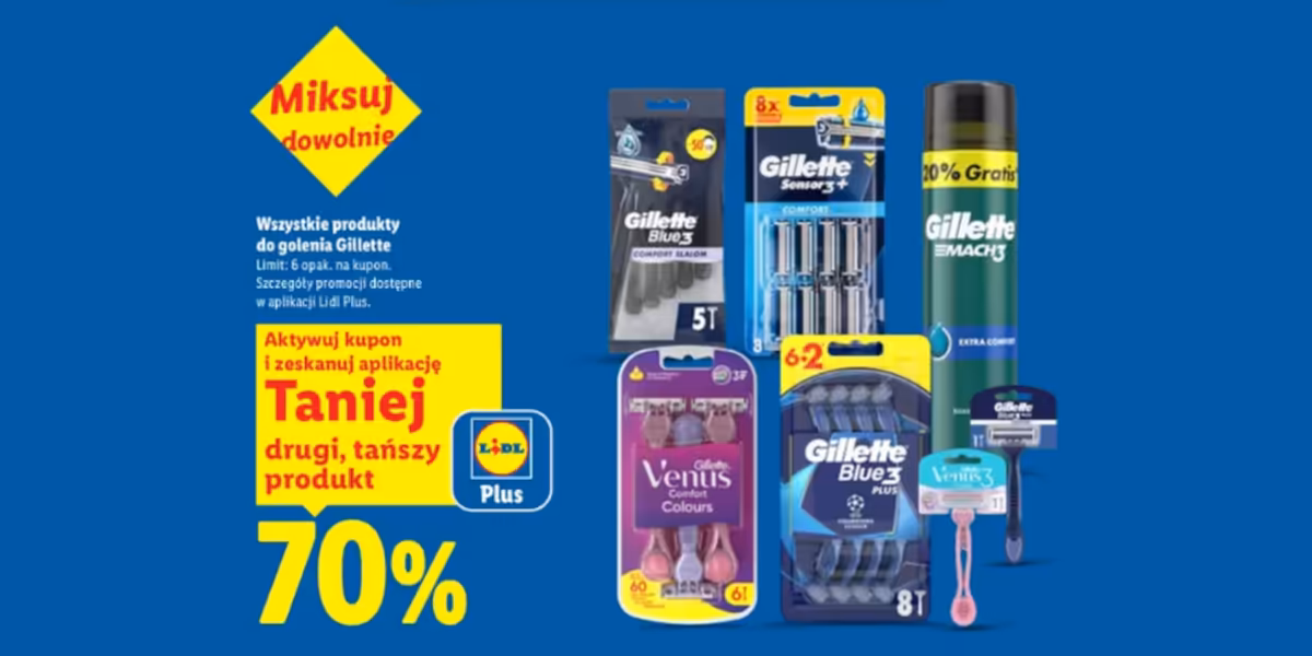 Lidl: KUPON -70% na produkty Gillette