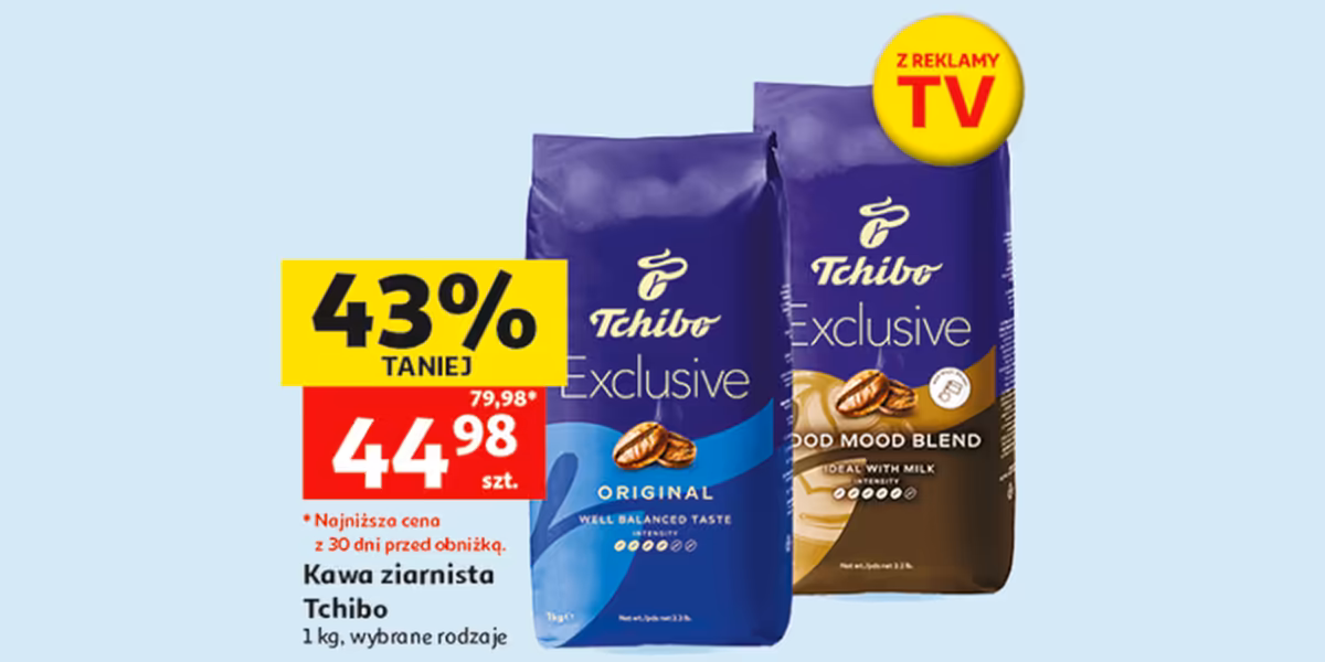 Auchan: -43% na kawę ziarnistą Tchibo