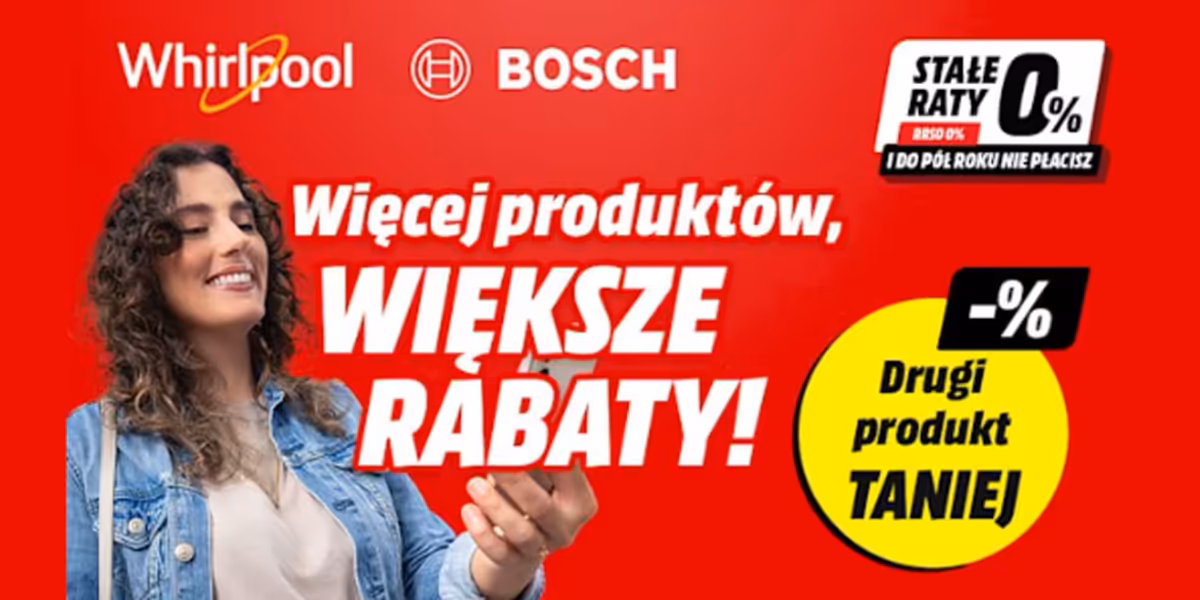 Media Markt: Do -40% na produkty Whirlpool i Bosch