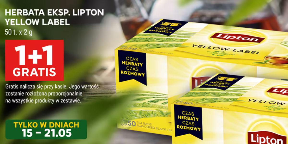 Stokrotka Supermarket: 1+1 GRATIS na herbatę Lipton