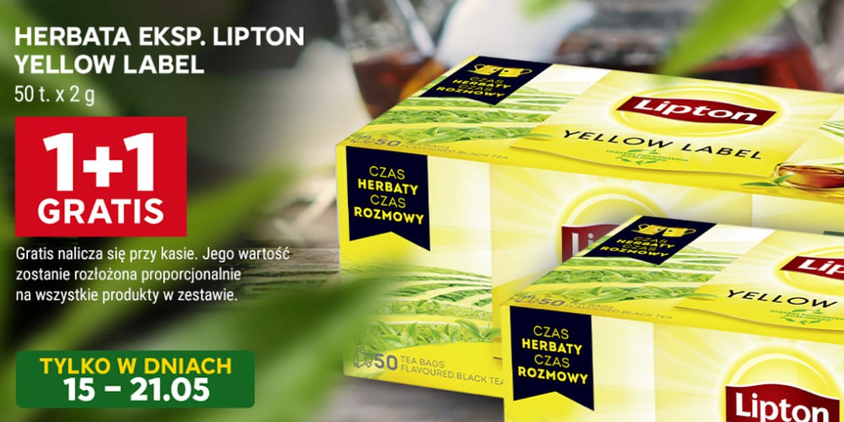 Stokrotka Supermarket: 1+1 GRATIS na herbatę Lipton