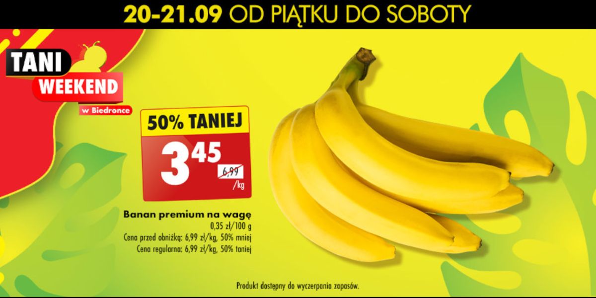 Biedronka: -50% na banany premium