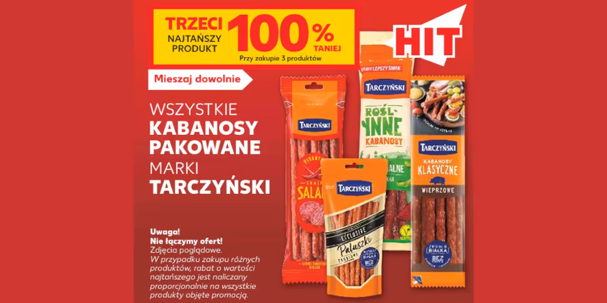 Kaufland: -100% na wszystkie pakowane kabanosy Tarczyński