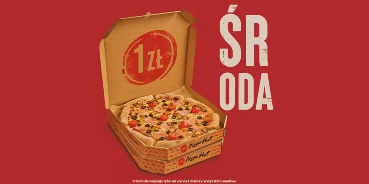 Pizza Hut: 1 zł za drugą  pizzę na wynos