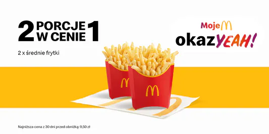 McDonald's: 2 w cenie 1 Średnie frytki 28.04.2025