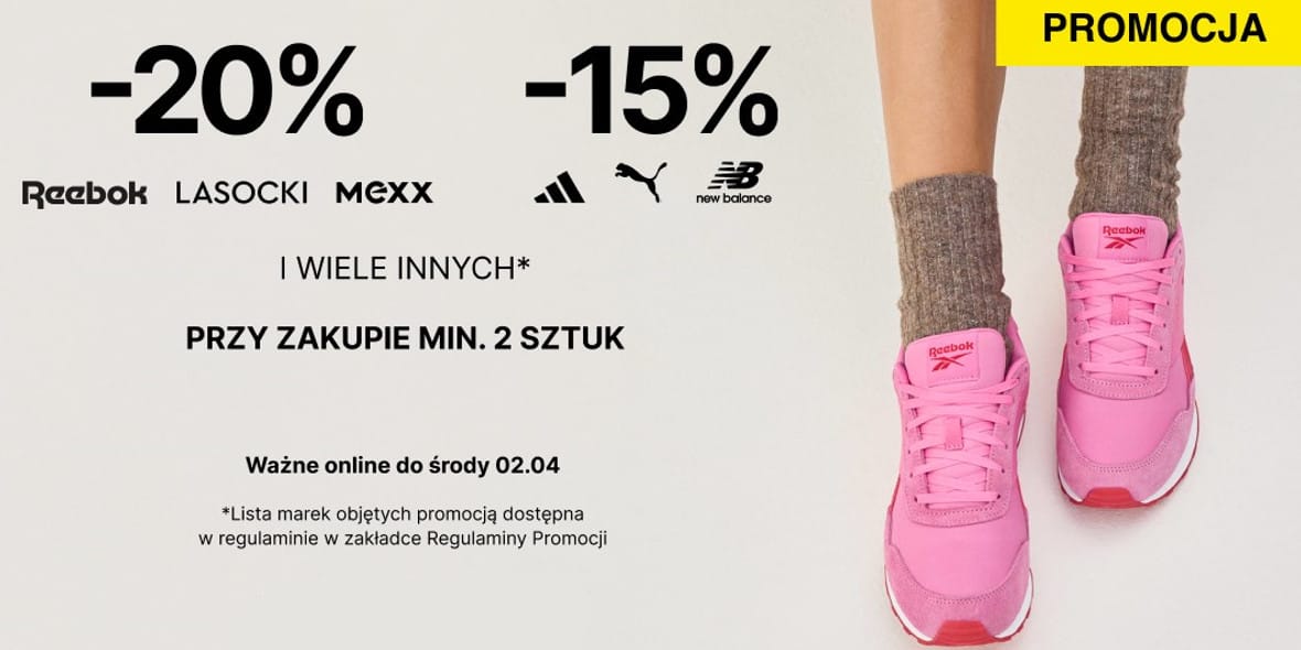 CCC: KOD rabatowy Do -20% przy zakupie min. 2 sztuk 20.03.2025