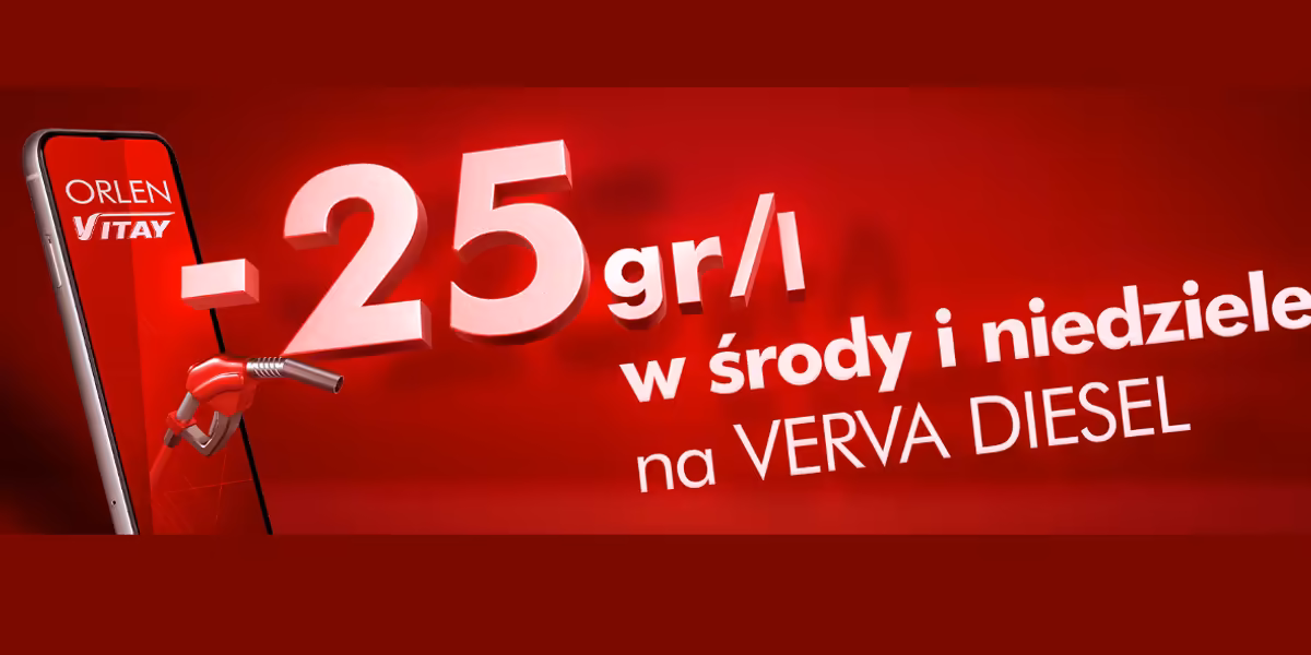 ORLEN: -25 gr/l na olej napędowy VERVA ON