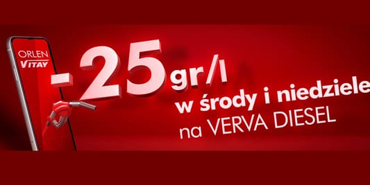 ORLEN: -25 gr/l na olej napędowy VERVA ON 16.03.2025