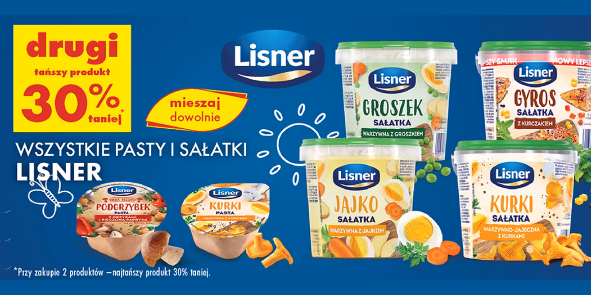 Biedronka: -30% na wszystkie pasty i sałatki Lisner