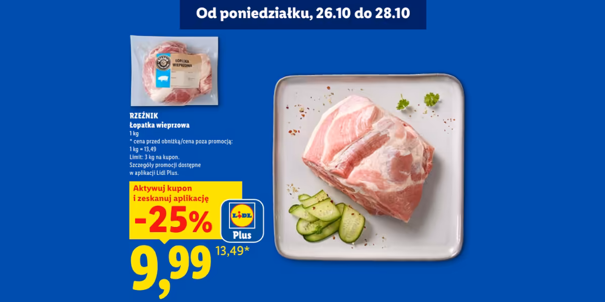 Lidl: KUPON -25% na łopatkę wieprzową