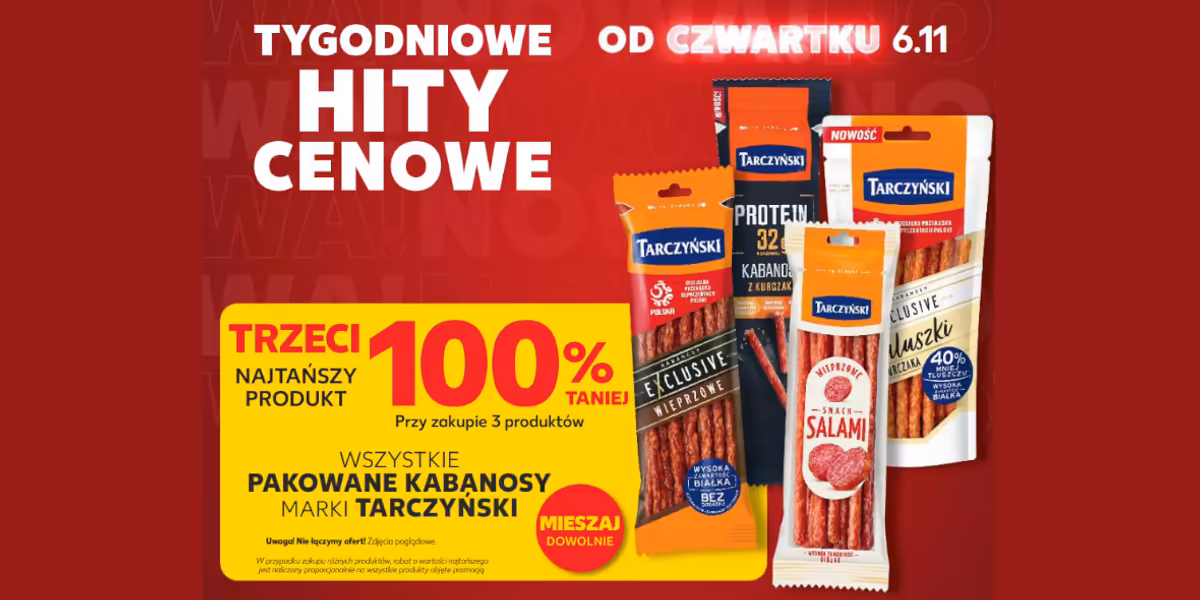 Kaufland: -100% na wszystkie pakowane kabanosy Tarczyński