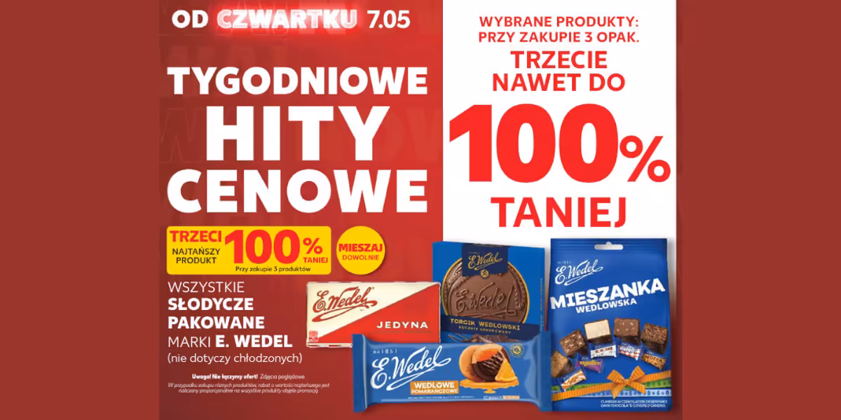 Kaufland: -100% na wszystkie słodycze pakowane E. Wedel
