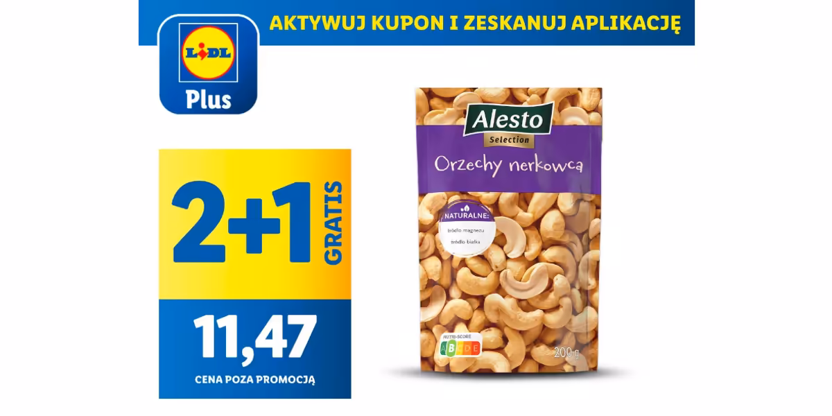Lidl: 2+1 GRATIS na orzechy nerkowca