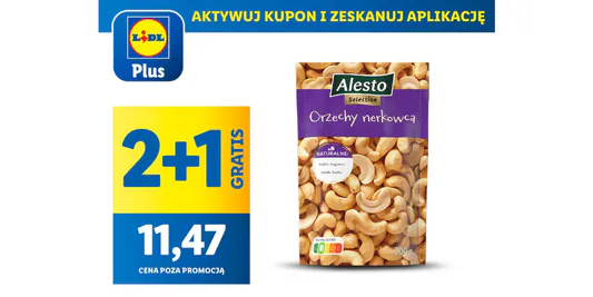 Lidl: 2+1 GRATIS na orzechy nerkowca 29.05.2025