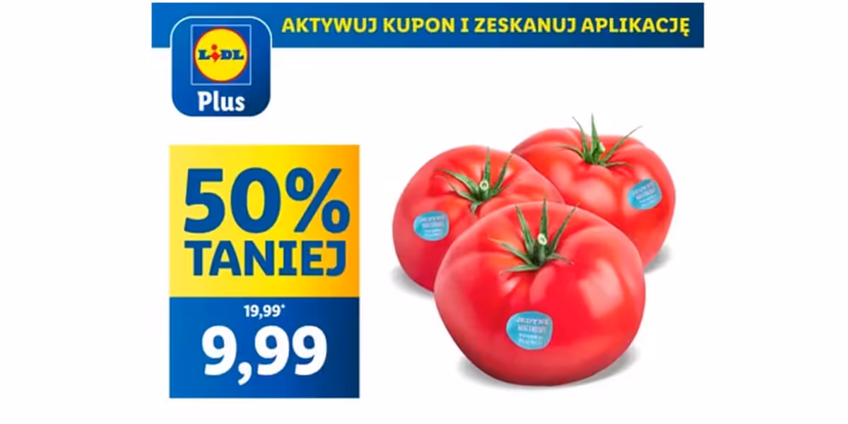 Lidl: KUPON -50% na pomidory Jedyne malinowe