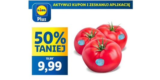 Lidl: KUPON -50% na pomidory Jedyne malinowe 05.05.2025