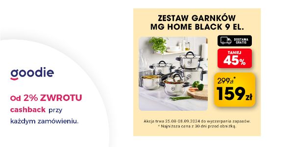 Biedronka Home: -45% na zestaw garnków z serii MG Home BLACK 28.08.2024