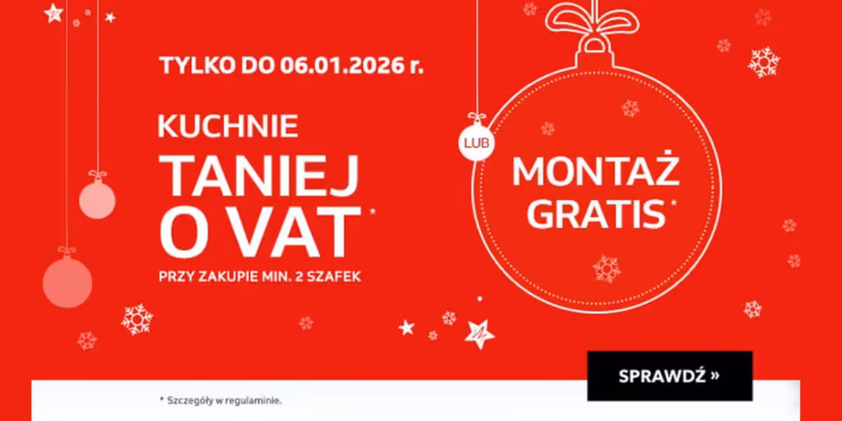 Komfort: Taniej o VAT lub montaż GRATIS