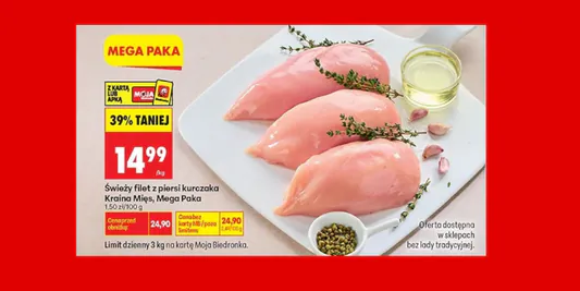 Biedronka: -39% na filet z piersi kurczaka 02.10.2026