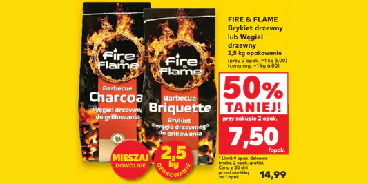 Kaufland: -50% na brykiet drzewny lub węgiel drzewny 30.04.2025