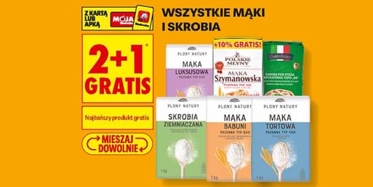 Biedronka: 2+1 GRATIS na wszystkie mąki i skrobię 14.10.2026