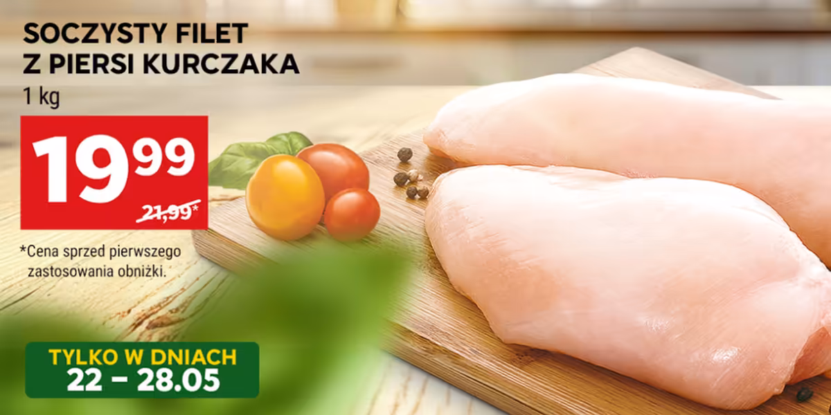 Stokrotka Supermarket: 19,99 zł/kg za filet z piersi kurczaka