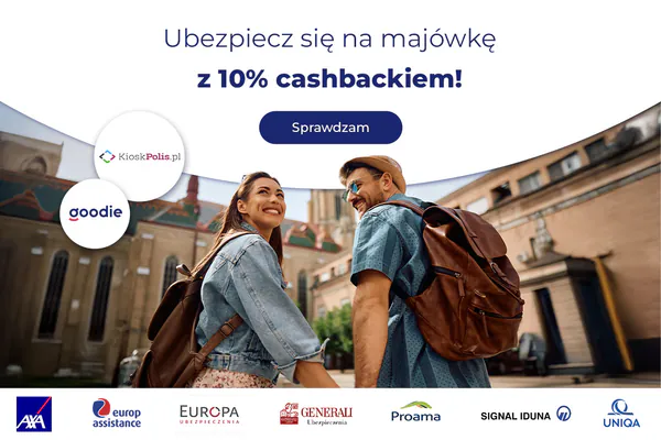 : Od 3,23 zł za ubezpieczenie podróżne + 10% cashbacku