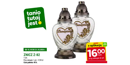 Stokrotka Supermarket: 16 zł za znicz Z-82 15.10.2026