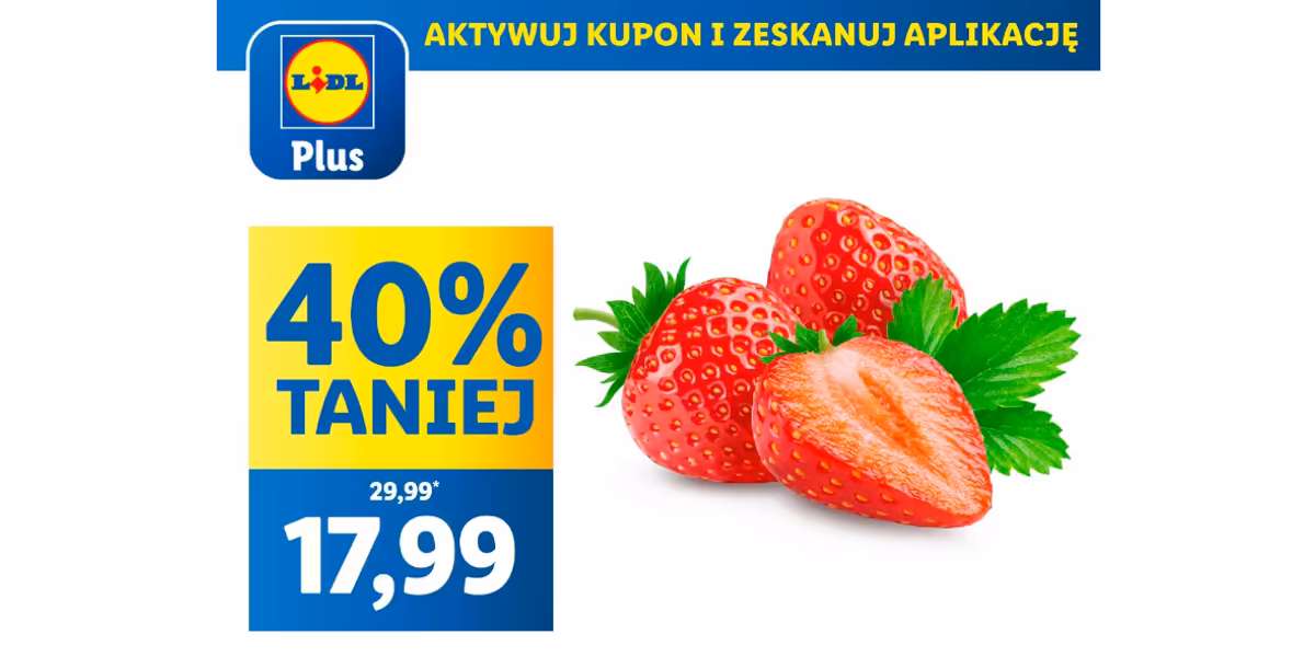 Lidl: KUPON -40% na truskawki