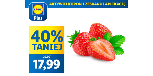 Lidl: KUPON -40% na truskawki 29.05.2025