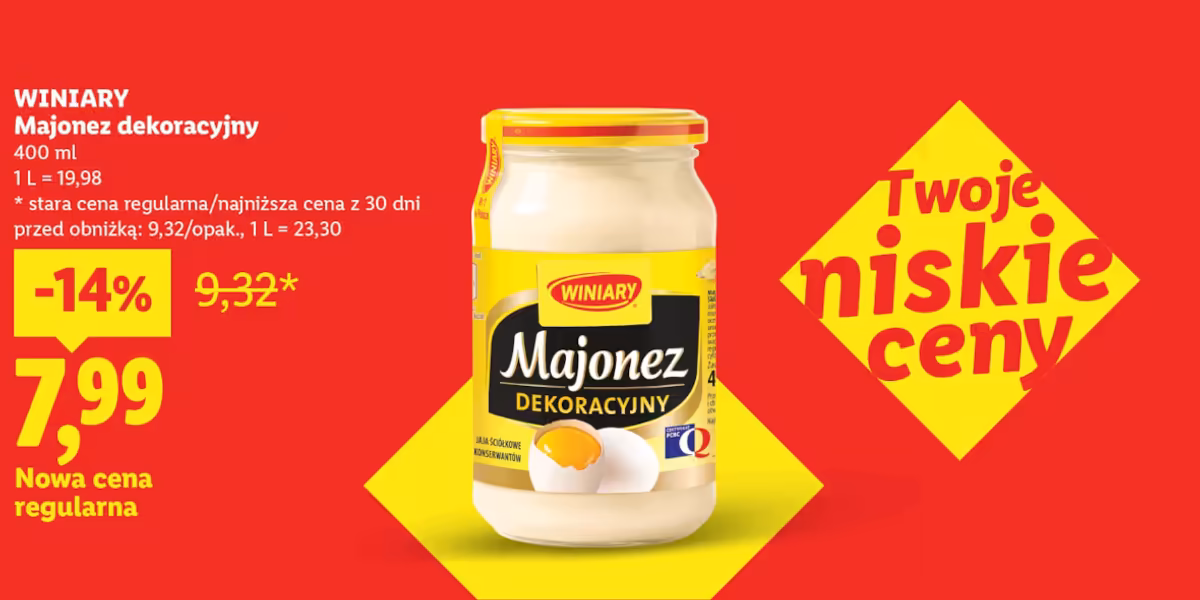 Lidl: -14% na majonez Dekoracyjny Winiary