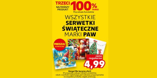 Kaufland: -100% na wszystkie serwetki świąteczne marki PAW 04.12.2025