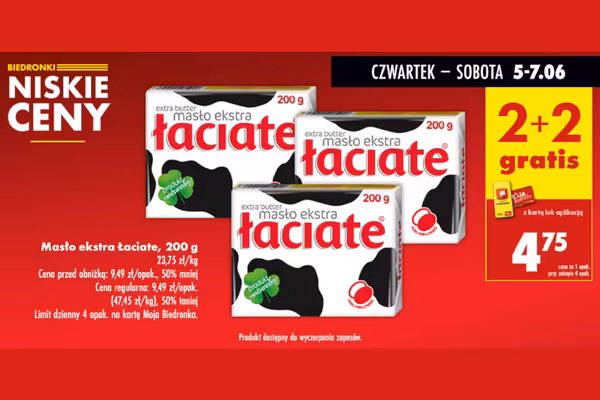 : 2+2 GRATIS na masło ekstra Łaciate