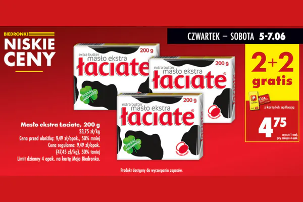 : 2+2 GRATIS na masło ekstra Łaciate