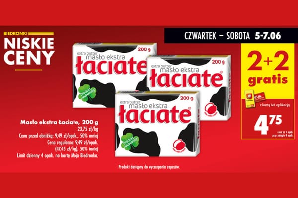 : 2+2 GRATIS na masło ekstra Łaciate