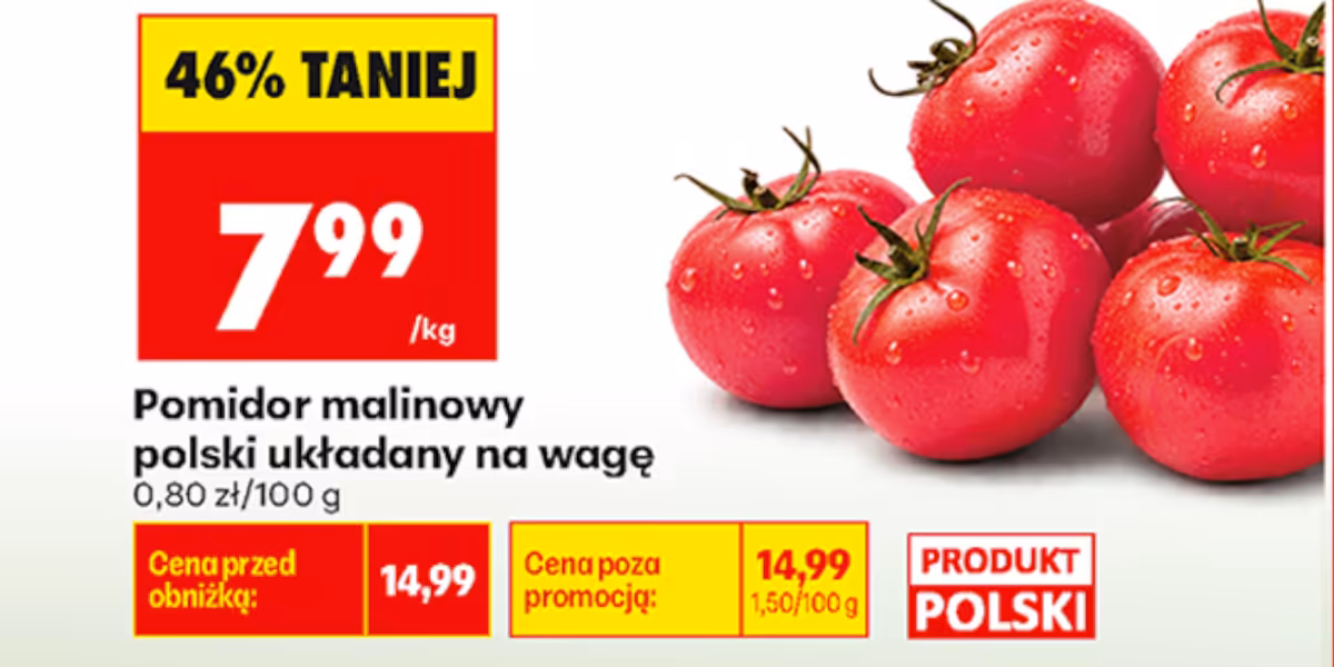Biedronka: -46% na polskie pomidory malinowe