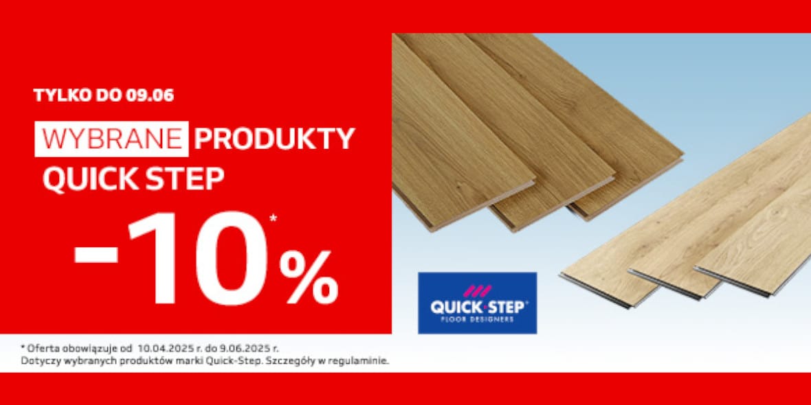 Komfort: -10% na wybrane produkty Quick Step 20.05.2025