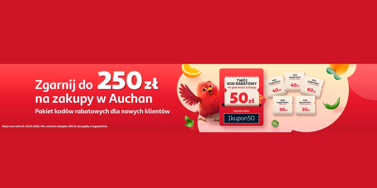 Auchan.pl: Do -250 zł na zakupy w Auchan.pl