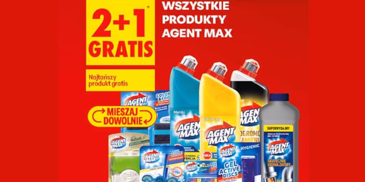 Biedronka: 2+1 GRATIS na wszystkie produkty marki Agent Max